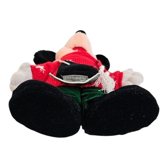 Vintage Disney Holiday Mickey Mouse Sweater & Ice Skates 12" Stuffed Plush Toy - Picture 8 of 10